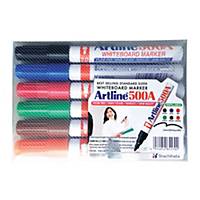 Artline 500A Whiteboard Marker Pen Bullet Tip - Wallet of 6