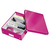 Odkladací box Leitz Click & Store, veľkosť M, ružový