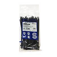 CABLE WIRE TIES 8   PACK OF 100 BLACK