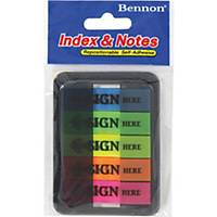BENNON 06627 SIGN HERE FLAGS 1.2 X4.5  ASSORTED COLOURS - 100 FLAGS