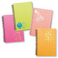 PVC-A58080 WIREBOUND NOTEBOOK 14.8 X 21CM 80G 80 SHEETS ASSORTED
