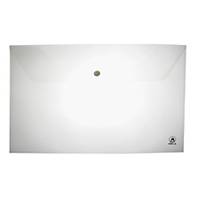 ORCA 120 PLASTIC ENVELOPE WITH BUTTON HORIZONTAL F WHITE - PACK OF 12