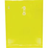 ORCA Expanding Plastic Envelope with String A4 Yellow - Pack of 12