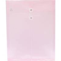 ORCA Expanding Plastic Envelope with String A4 Pink - Pack of 12