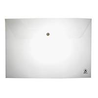 ORCA 120 PLASTIC ENVELOPE WITH BUTTON HORIZONTAL A4 WHITE - PACK OF 12