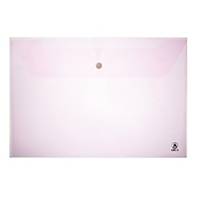 ORCA 120 Plastic Envelope with Button Horizontal A4  Pink - Pack of 12