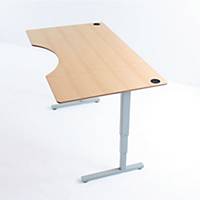 Hæve-sænke-bord ConSet, med mavebue, BxL 100 x 180 cm, bøg
