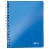 Poznámkový blok Leitz WOW, PP, A5, špirálový, linajkový, 160 strán, modrý