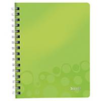 Leitz WOW wirebound notebook PP A5 ruled green
