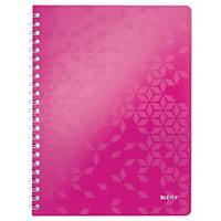 LEITZ WOW WIREBOUND NOTEBOOK PP COVER A4 SQUARED 5X5 PINK