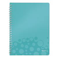 Leitz WOW wirebound notebook PP A4 squared ice blue