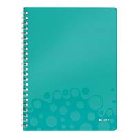 LEITZ WOW WIREBOUND NOTEBOOK PP COVER A4 SQUARED 5X5 ICE BLUE