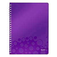 LEITZ WOW WIREBOUND NOTEBOOK PP COVER A4 SQUARED 5X5 PURPLE
