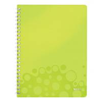 LEITZ WOW WIREBOUND NOTEBOOK PP COVER A4 SQUARED 5X5 GREEN