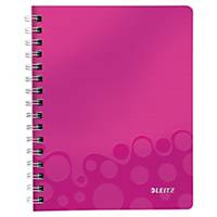 Leitz WOW wirebound notebook PP A5 squared pink