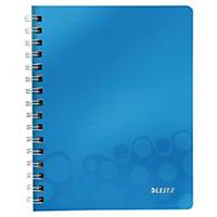 LEITZ WOW WIREBOUND NOTEBOOK PP COVER A5 SQUARED 5X5 BLUE
