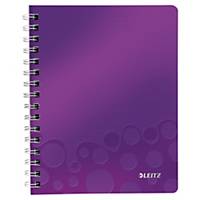 Leitz WOW wirebound notebook PP A5 squared purple