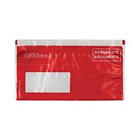 Pochettes porte-documents, C5/6, fenêtre à gauche, rouge, emb. de 250pcs