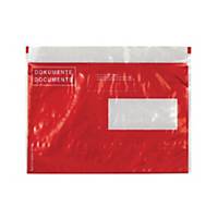 Document bags Elco Quick Vitro, C5, window on right, red, Pack of 250