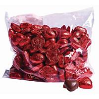 Chokoladehjerter med nougat, røde, pose a 850 gram