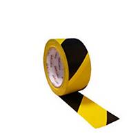 Floor Marking Tape Hazard 50mm x 30m - Black/Yellow