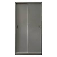 Double Sliding Steel 3-Layer Cabinet Grey