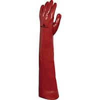 PVC rukavice Delta Plus PVCC600, 60cm, veľkosť 10, červené, 12 párov