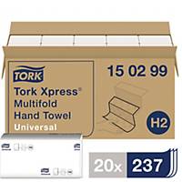 Tork Universal Hand Towel Interfold 2-Ply, White, Pack of 20 x 237 Towels