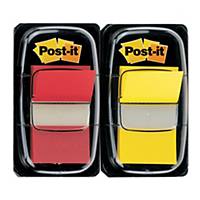 Segnapagina Post-it® Index medium rosso + giallo 2 dispenser da 50pz cad.