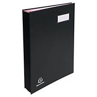 Exacompta signature book 20 compartments black with pink paper