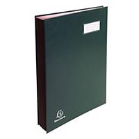 Exacompta signature book 12 compartments green with pink paper