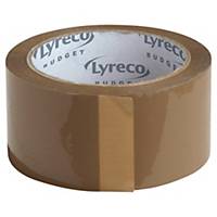 Pakketape Lyreco Budget, 50 mm x 66 m, brun, pakke a 6 ruller