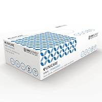 Unicare 2022 Vinyl Powdered Disposable Gloves - Blue, Medium, Box of 100