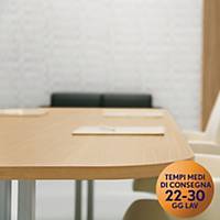 Tavolo riunione MecoOffice rettangolare L180 x P100 x H74 cm rovere/argento