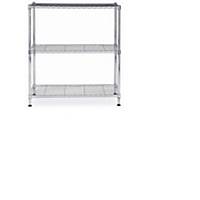Alba Chrome Steel Medium Shelving Unit - 3 Shelves