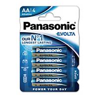 Pile alcaline Panasonic Evolta LR6/AA, les 4 piles