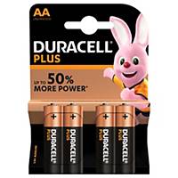 Duracell Plus Power LR06/AA alkaline batterij, per 4 batterijen