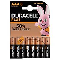 Pile alcaline Duracell Plus Power LR03/AAA, les 8 piles