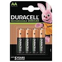 Duracell Recharge Ultra Type AA Batteries 2500 Mah, pack of 4