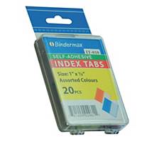 Bindermax Assorted Colour Self-Adhesive Index Tabs 1  Pack of 20