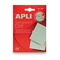 Pads adhésifs transparents Apli, le paquet de 64 pads