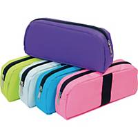 Pencil case polyester 20x8x4cm assorted colours