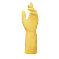 Mapa Vital 124 Yellow Natural Rubber Flocked Gloves Size 8, pack of 10 pairs