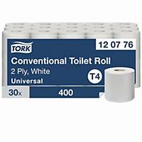 Tork 120776 Kleinrollen Toilettenpapier Weiß T4 2-lagig, 30 Rollen