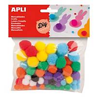 Pack de 78 pom pom APLI cores variados