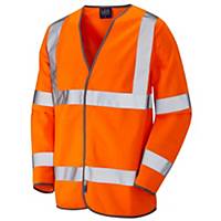 Leo shirwell High Visibility Long Sleeve Waistcoat Orange Large