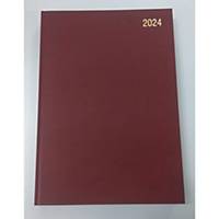 Lyreco A4 Desk Diary Burgundy - Week To View