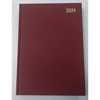 Lyreco A5 Desk Diary Burgundy - Week To View