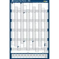 Sasco - 2024 Compact Year Planner Portrait - Blue Poster Style 405(W)x610(H)mm