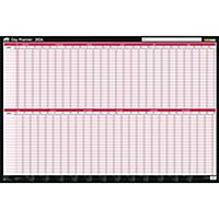 Sasco - 2024 Day Planner - Black/Red, Board Mounted, 915(W) x 610(H)mm